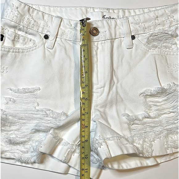 KanCan White Distressed Denim Shorts - Picture 5 of 10